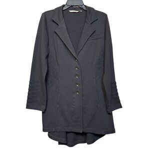 Soft Surroundings Embroidered Jacket Cardigan Small Gray Military Grunge Goth